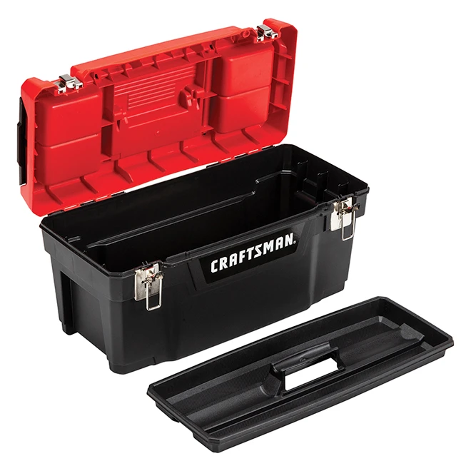 Craftsman Plastic Tool Box - 16" - Red And Black - Image 3