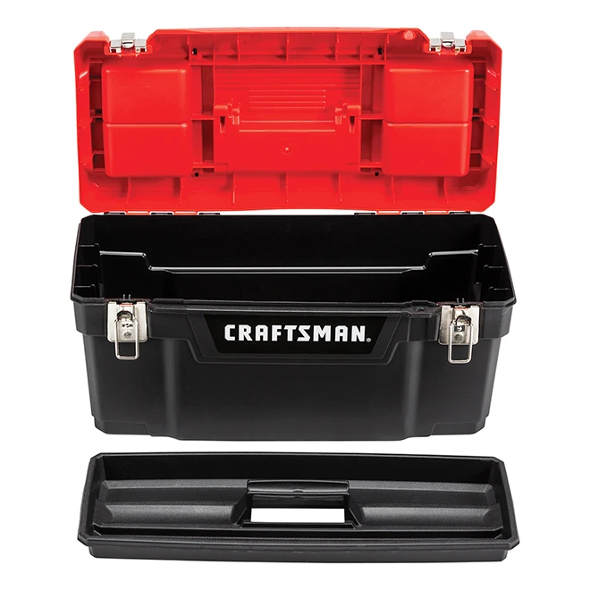 Craftsman Plastic Tool Box - 20" - Red And Black - Image 3