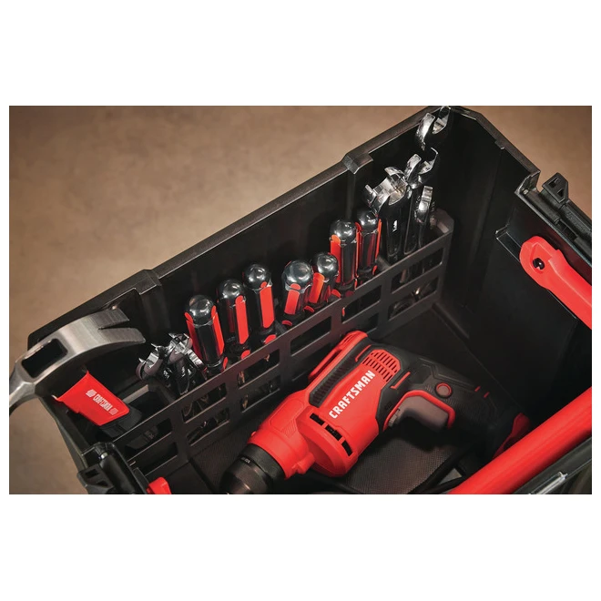 Craftsman Open System Tote With Handle - Black And Red - Image 3