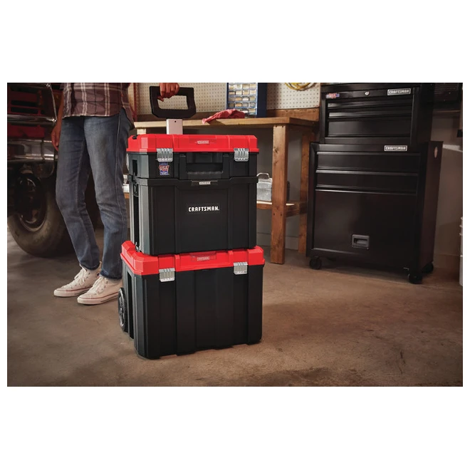 Craftsman Open System Tote With Handle - Black And Red - Image 2