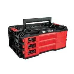 Craftsman Versa Stack 3-Drawer Mechanic Tool Set - Polished Chrome - 216 Pieces - Black And Red