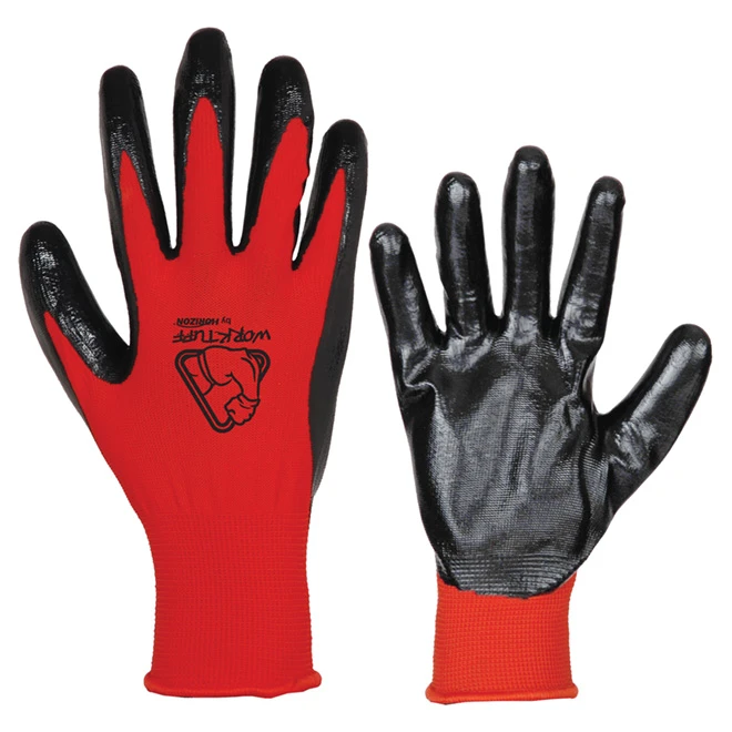 Polyester And Nitrile Gloves - Pack Of 10 - Red - Image 2