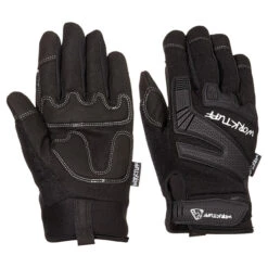 Men's Synthetic Leather Mechanic Gloves - Black - M