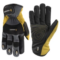 Terra Mechanic Winter Gloves - Fleece - Yellow/Black - M
