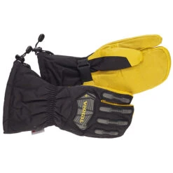 Terra Split-Finger Leather Mitts - Large Size - Black And Yellow