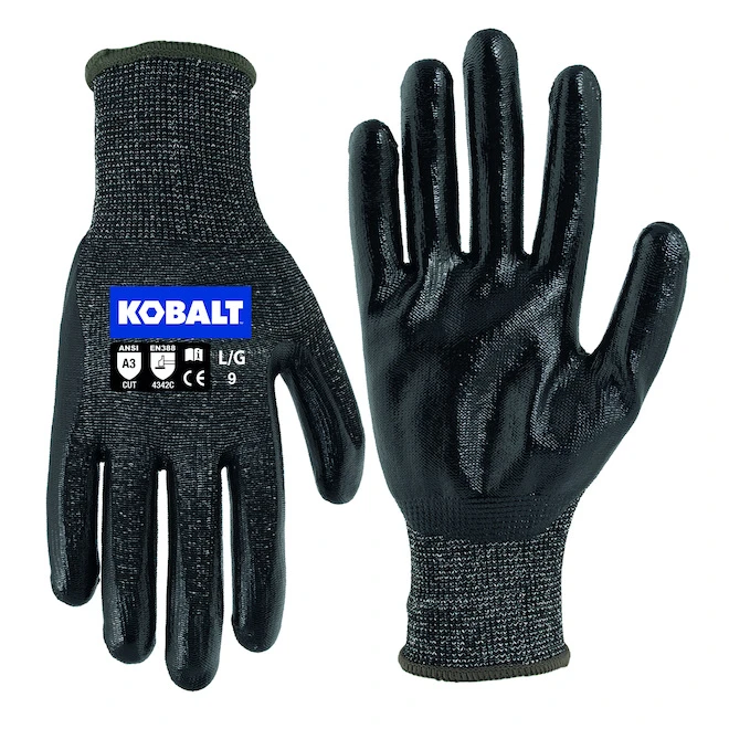 Kobalt Gloves For Men - HPPE - Nitrile Dipped - Large