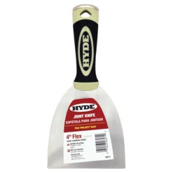 Hyde Pro Project Flexible Putty Knife - Carbon Steel Blade - Rubber Handle - 4-in W
