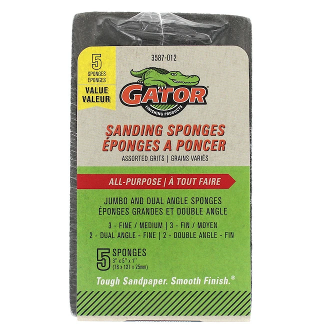 Gator Sanding Sponges All-Purpose Assorted Grits 3-in X 5-in 5-Pack