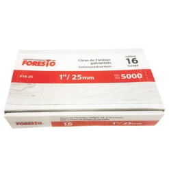 Foresto Pneumatic Nailer Finishing Nails - Smooth Shank - Galvanized - 5000 Per Pack - 1-in L