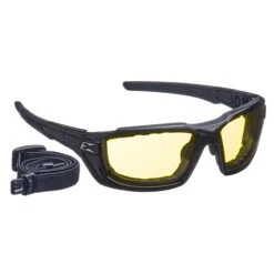 Edge Eyewear Safety Glasses With Removable Foam Gasket - Vapor Shield - Black Frame - Yellow Lens