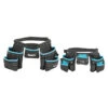 Makita Adjustable Adult And Junior Tool Belts - Nylon - Black And Teal - 3 Pouches