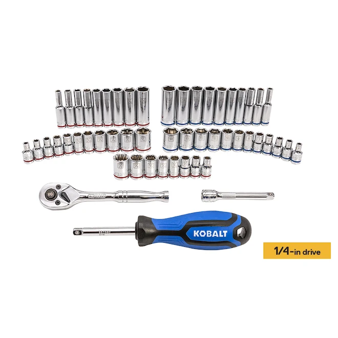 Kobalt Standard (SAE) And Metric Polished Chrome Mechanic's Tool Set With Tool Case - 127-Piece - Image 2