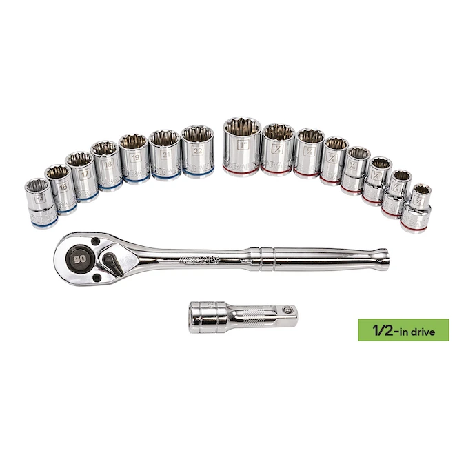 Kobalt Standard (SAE) And Metric Polished Chrome Mechanic's Tool Set With Tool Case - 127-Piece - Image 5