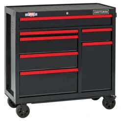 Craftsman Tool Cabinet - 7 Drawers - 41" - Red And Black