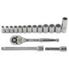 Unitool Hexagonal Mechanics Metric 17-pc Tool Set - Chrome Finish - Steel - Moulded Case Included