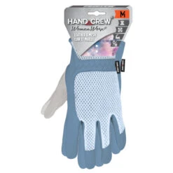 WomenWorx Medium Blue Leather With Mesh Gloves