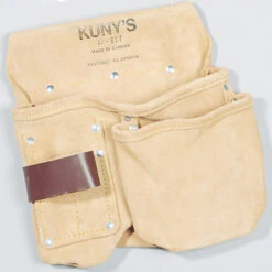 Kuny's Carpenter Half Apron - Split Leather - Suede Finish - 2 Pockets - Tan