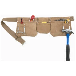 Kuny's Carpenter's Tool Belt - Leather - Beige - 6 Pockets