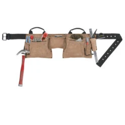 Kuny's Carpenter's Apron - Suede Leather - Black And Tan - 12-Pockets