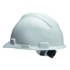 Safety Works White Hard Hat With Ratchet Suspension