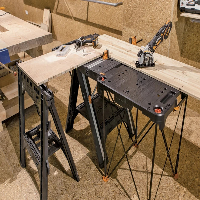 WORX 2-Piece 32-in ABS Plastic Saw Horse - Image 2