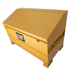 Cat CT 60-in X 30-in X 40-in Yellow Steel Slop-Lid Jobsite Chest With Built-In Tool Tray