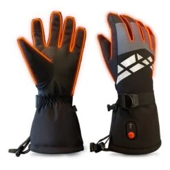 Marina Decoration Unisex Large Touchscreen Waterproof Rechargeable 7.4-Volt Heated Gloves - 1-Pair