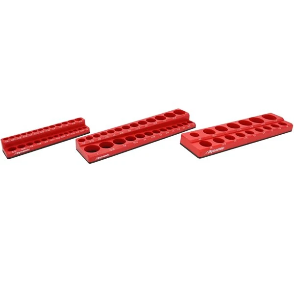Dynamic Tools 3-Piece Magnetic SAE Socket Organizer Set For 1/4-in, 3/8-in, And 1/2-in Drive - Image 2