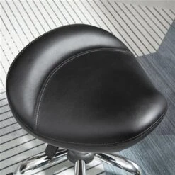 HomCom Black Adjustable Height Saddle Stool