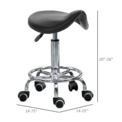 HomCom Black Saddle Stool