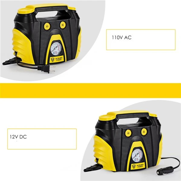 Costway Portable AC/DC Electric Air Compressor Pumpvwith 3 Nozzle Adaptors - Image 2