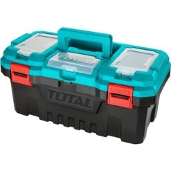 Total Tools 17-in Plastic Toolbox With Removable Tray