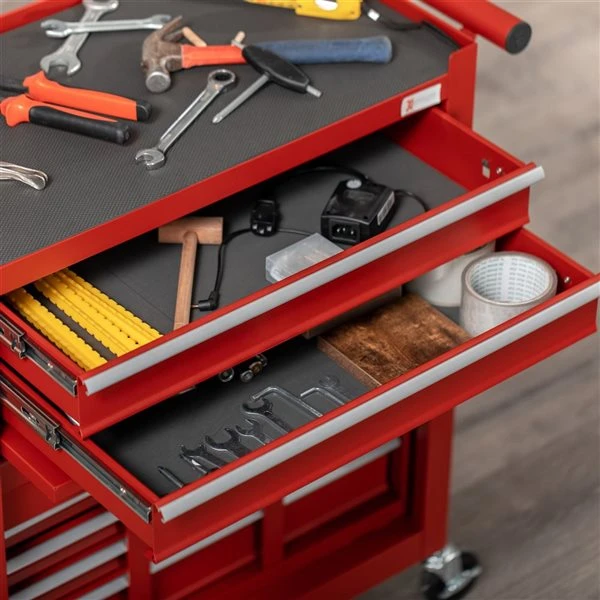 DURHAND Tool Chest Rolling Garage Workshop Organizer 6 Drawer Red - Image 3