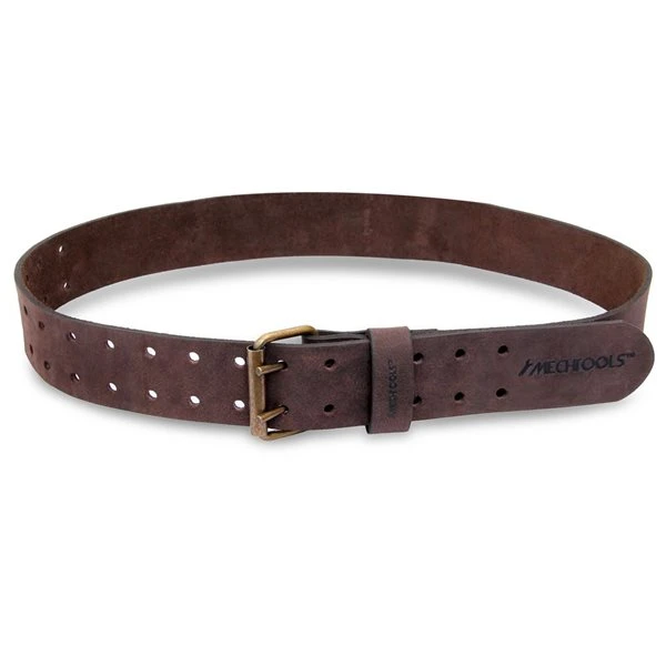 MechTools Oil Tanned Leather Tool Belt With Double Buckle Brown 2-in Fits 29-in To 45-in - Image 2