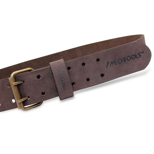 MechTools Oil Tanned Leather Tool Belt With Double Buckle Brown 2-in Fits 29-in To 45-in - Image 5