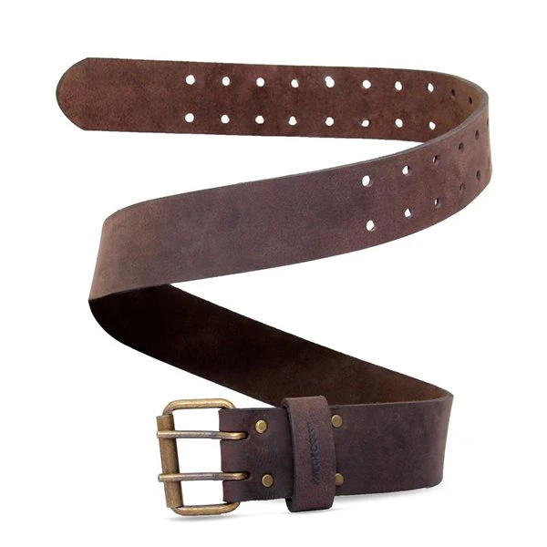 MechTools Oil Tanned Leather Tool Belt With Double Buckle Brown 2-in Fits 29-in To 45-in