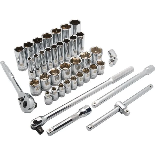 Dynamic Tools 38-piece SAE 1/2-in Drive 6-point Shallow/deep Socket Set - Image 2