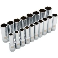 Dynamic Tools 18-piece Metric 1/2-in Drive 12-point Deep Socket Set