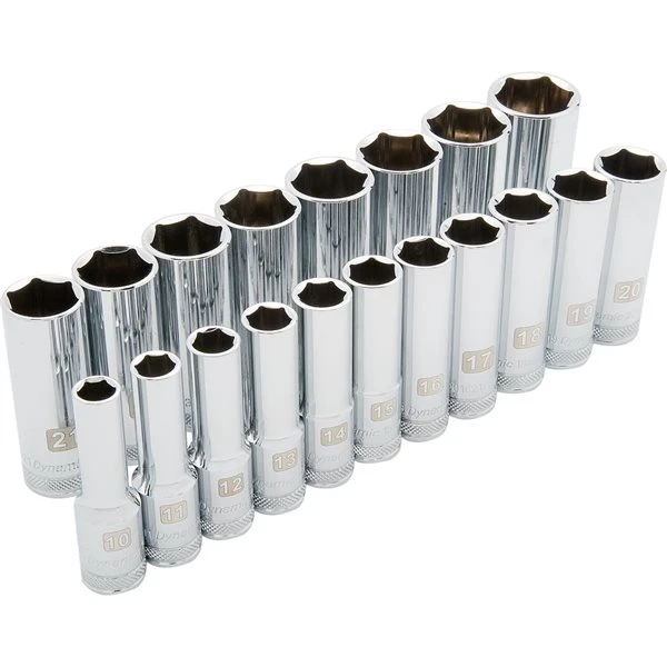 Dynamic Tools 19-piece Metric 1/2-in Drive 6-point Deep Socket Set