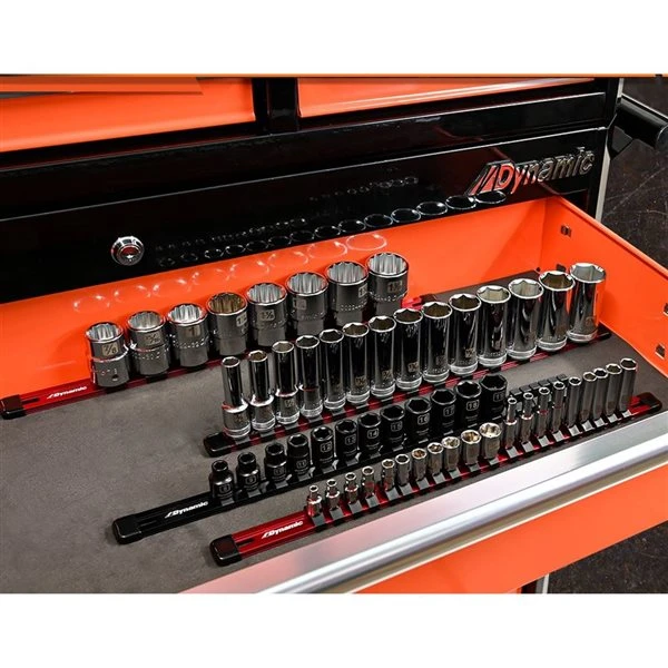 Dynamic Tools 3/4-in Drive Aluminum Socket Rail Red