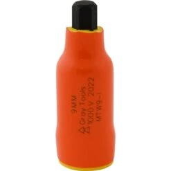 Gray Tools 9mm X 3/8-in Drive Standard Length Hex Head, Insulated Socket