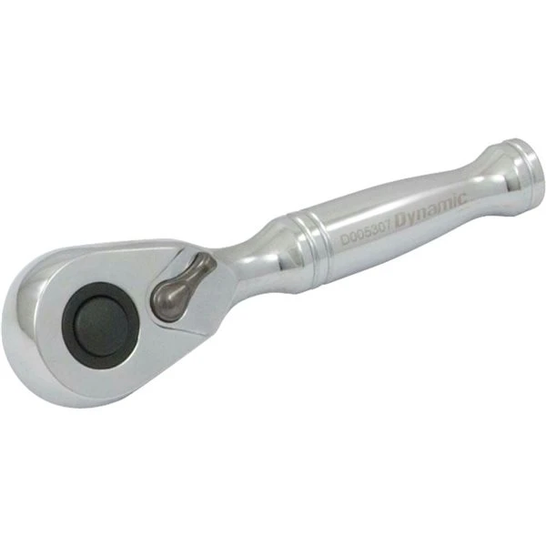 Dynamic Tools 3/8-in Drive 4-3/4-in Long 48-Tooth Stubby Ratchet In Chrome Finish - Image 2