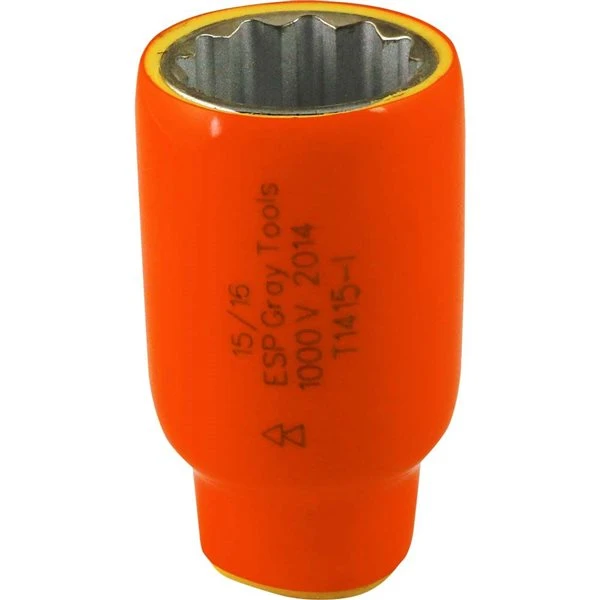 Gray Tools Socket 15/16-in X 1/2-in Drive, Standard Length Socket, 1000V Insulated - Image 2