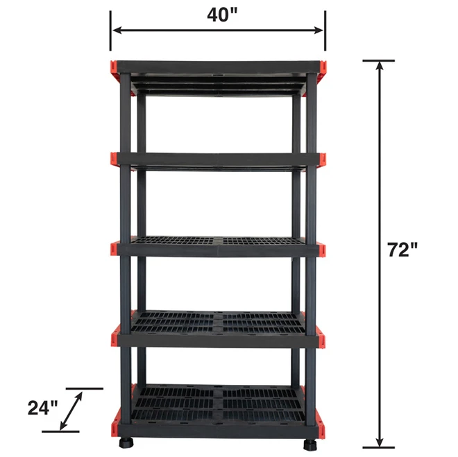 Craftsman Modular 5-Shelf Storage Unit - Plastic - 72-in X 40-in X 24-in - Black - Image 5