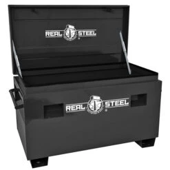 Real Steel Job Site Chest - Black - Commercial - Powder-Coated Steel - 48-in X 28-in X 25.3-in