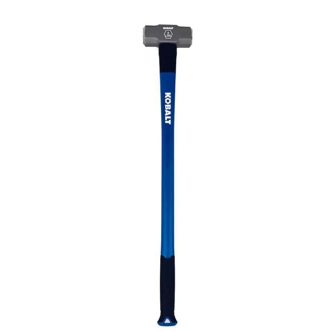 Kobalt Tempered High Carbon Steel And Fibreglass Sledge Hammer - 8-lbs - Black And Blue
