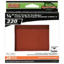 Gator Gatorpower Clamp-On Sandpaper - 4 1/2-in W X 5 1/2-in L - 220 Grit - Aluminum Oxide Abrasive - 25 Per Pack