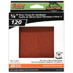 Gator Clamp-On Sandpaper Sheets - Aluminum Oxide - 120-Grit - 5 1/2-in L X 4 1/2-in W - 25 Per Pack