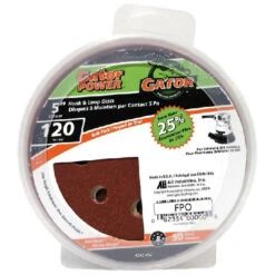 Rust-Oleum Gator Gatorpower Hook And Loop Sanding Discs - 5-in Dia - 8 Holes - 120 Grit - 50 Per Pack