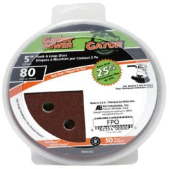 Rust-Oleum Gator Gatorpower Hook And Loop Sanding Discs - 5-in Dia - 8 Holes - 80 Grit - 50 Per Pack
